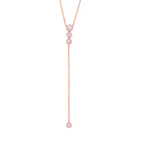 Rose Gold Necklace with Diamonds - Picture 1 of 3